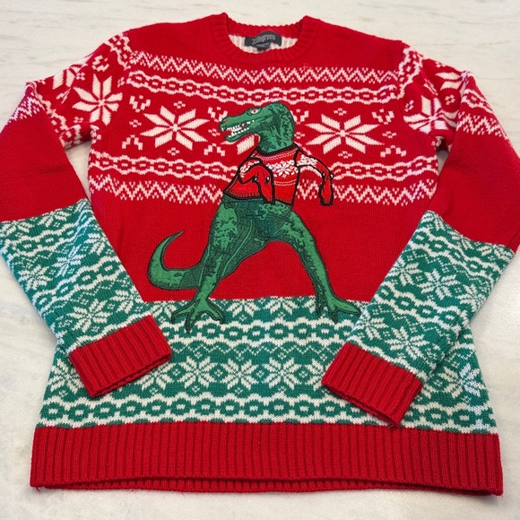 Red Dinosaur Christmas Sweater 🦖 - Picture 1 of 9